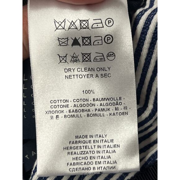 Harris wharf London EU sz54 US 43 denim men 2b seersucker strip printed blazer - Picture 10 of 10